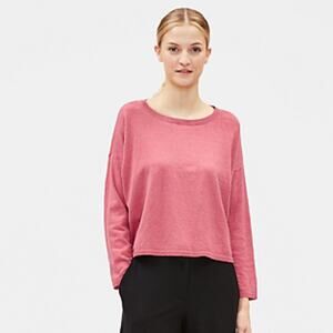 Eileen Fisher Organic Linen Crepe Stretch Boxy Top